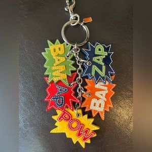 Coach Comic Book Zap Bam Pow Keychain
